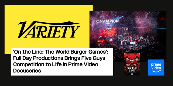 Editorial artwork for Five Guys Competition · Prime Video Docuseries